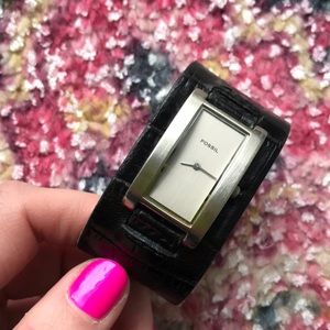 Fossil leather band watch